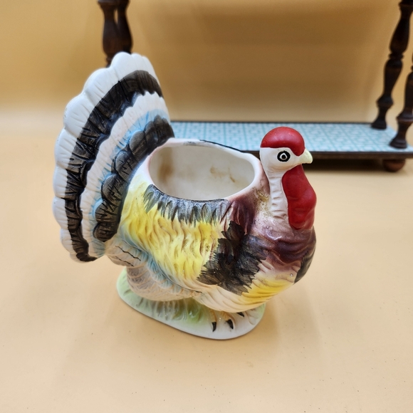 Vintage Thanksgiving Relpo Turkey Planter Candy Dish Figurine Japan - Picture 11 of 13
